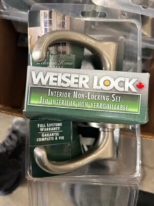 Weiser Lock Door Lever Passage Hall&Closet Silver Lever Both Sided - Picture 1 of 3
