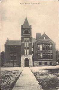 1909    HIGHLAND    Illinois IL   Public School    Germany  postcard - Picture 1 of 2