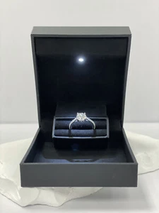 Slim Single Ring Proposal Engagement Box Case LED Light - Black - Picture 1 of 9