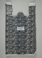 Zebra Print Design Plastic T-Shirt Retail Shopping Bags Handles 11.5" x6" x21"