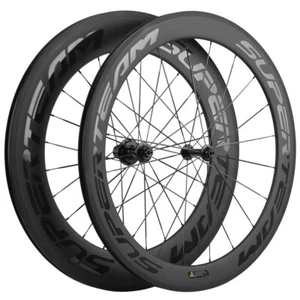 700C Superteam 60+88mm Carbon Wheels Road Bike Clincher Bicycle R13 Wheel set - Picture 1 of 12