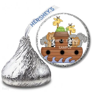 108 Noah's Ark Baby Hershey Kiss Labels Hershey Kiss Stickers Baby Shower Favors - Picture 1 of 1