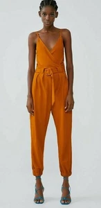 *** ZARA *** Women´s Belted Jumpsuit BNWOT S Size - Imagen 1 de 7