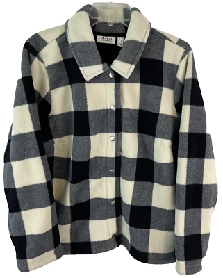 Denim & Co. Chaqueta de lana estampada unida con Sherpa para mujer L natural A389385 Foto 1 de 4