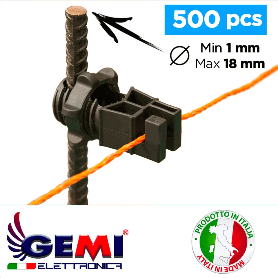 Isolateur pour clôture électrique électrifiée pour piquets en fer 500 pcs Gemi - Photo 1/4