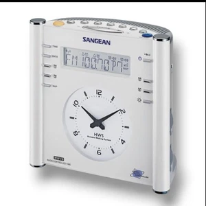 NEW Sangean RCR-3 AM/FM Atomic Digital/Analog Clock Radio - White - Picture 1 of 4