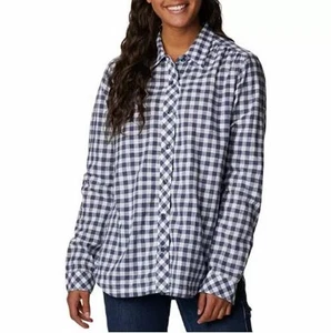Camisa Columbia Camp Henry III Manga Larga Algodón Azul Cuadros Guinga Talla M - Imagen 1 de 4