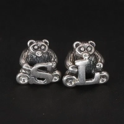 Plata de Ley - Lote de 2 Cuentas con Dije Pulsera "S&L" Oso de Peluche CHAMILIA - 1g Foto 1 de 4