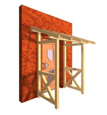 Haustürvordach Holz Tür PultdachTürüberdachung Regenschutz Haustür Garten - Bild 1 von 4