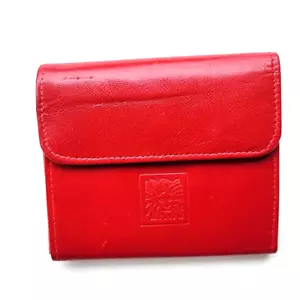 Vintage ANNE KLEIN by St. Thomas Leather Bifold Red Women Wallet. - Picture 1 of 12