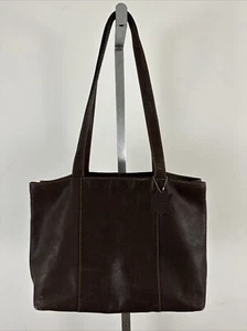 LAURA ASHLEY Brown Leather Shoulder Tote Bag - Picture 1 of 9