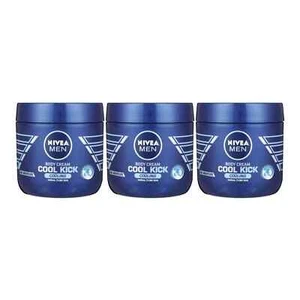 3 pack Nivea Men Cool Kick Cooling Full Body Cream Normal to Dry Skin 13.5 Oz - Picture 1 of 1