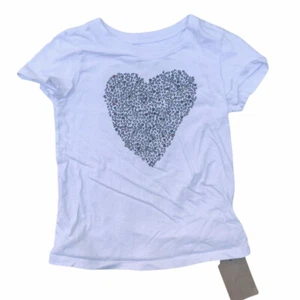 G02-Gap, 6/7Y, s/s cotton knit tee shirt (White Multi DVF Hearts) - Picture 1 of 2