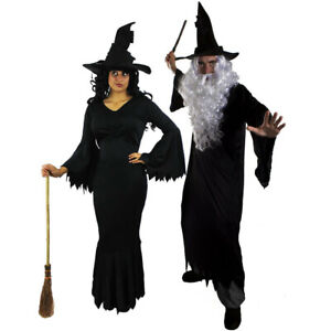 WITCH OR WIZARD HALLOWEEN FANCY DRESS COSTUMES HIS AND HERS LADIES MENS 