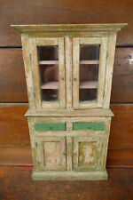 Antique Early 1900s Primitive Handmade Miniature Wood Hutch Cabinet 25” Tall
