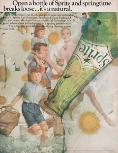 1968 Ad Sprite grüne Flasche Soda Pop Original Ephemera Druck Werbung - Bild 1 von 12