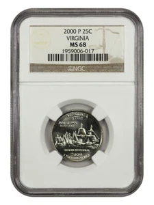 2000-P 25C Virginia NGC MS68 - Washington 50 States Quarters - Picture 1 of 2