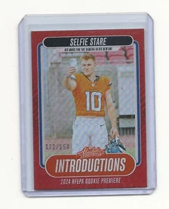 2024 Absolute Bo Nix Introduction Selfie Stare Red Foil #d 112/150 SP - Picture 1 of 2