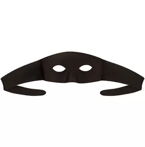 BLACK BANDIT ZORRO BATMAN HIGHWAYMAN SUPERHERO FABRIC EYE MASK FANCY DRESS - Picture 1 of 1