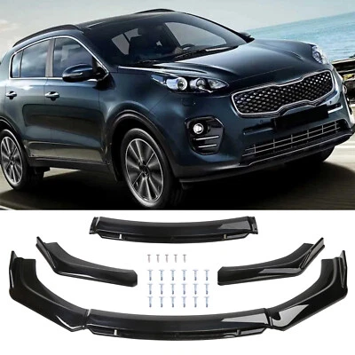 Kit de cuerpo divisor de labios parachoques delantero negro brillante de doble capa para KIA Sportage 00-22 Foto 1 de 4