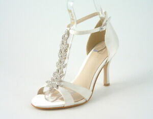 Ladies Women's Bridal Prom Wedding Bridesmaids Diamante Platform High Heel Size 