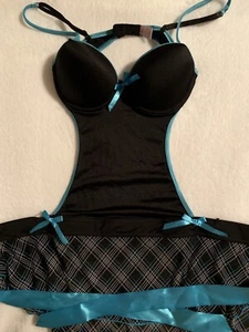 Women’s Sexy-Lingerie Blue/Black Lace - Picture 1 of 2