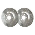 For Pontiac Grand Prix 88-93 Double Drilled & Slotted 1-Piece Rear Brake Rotors