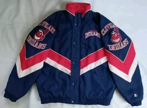 CHAQUETA DE INVIERNO DE COLECCIÓN STARTER CLEVELAND INDIANS CREMALLERA COMPLETA SIN CAPUCHA TALLA M - Imagen 1 de 10