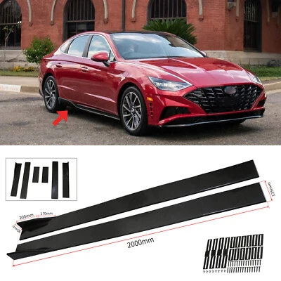 For Hyundai Sonata 78.7" Glossy Black Side Skirts Splitter Rocker Panel Lip US Foto 1 de 4