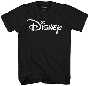Disney Classic weißes Logo Herren schwarz T-Shirt Neu - Bild 1 von 1