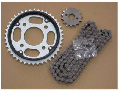 Juego de piñón y cadena de transmisión genuinos Honda CB125T JC06 23801-KC6-000 nuevo sin usar Foto 1 de 3