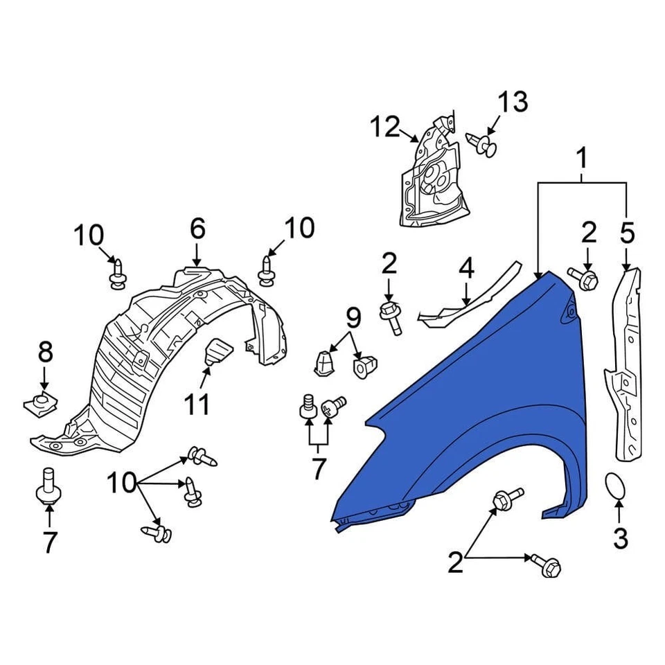 For Nissan Rogue Select 2014-2015 Nissan F3113JM0MA Front Left Fender Foto 1 de 1