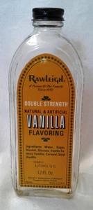 Vintage Rawleigh 12 Unzen Vanille Aroma Glasflasche Metallverschluss - Bild 1 von 6