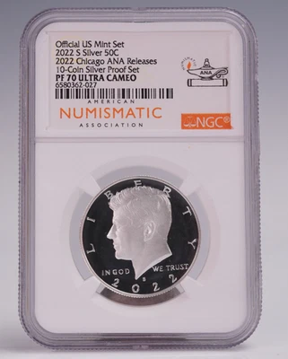 2022-S .999 Silver Kennedy Half Dollar NGC PF70 Ultra Cameo TOP POP - Image 1 of 2