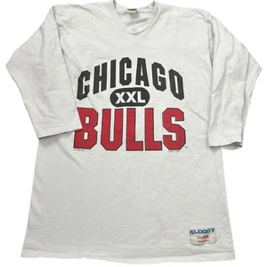 Vintage 1991 Chicago Bulls T-Shirt White Adult Size XL Single Stitch - Picture 1 of 9