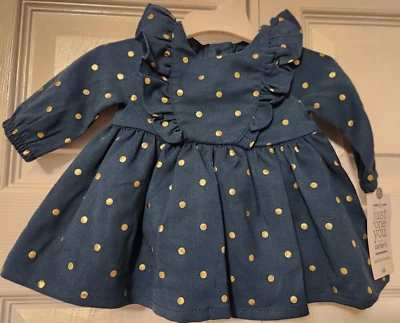Vestido de bebé Just One You dorado a lunares azul verde nuevo en caja Carters recién nacido flor NUEVO Foto 1 de 4