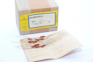 10x of 1960s Siemens Karbowid Resistor, 33 kOhms, 0.25 W f. Klangfilm Amps, NOS - Picture 1 of 6