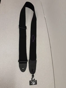 LM 2-Inch Weave Guitar Strap - Black with Purple Fish - New - Picture 1 of 3