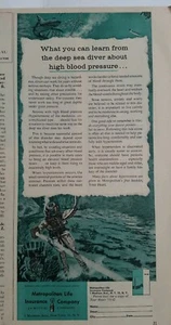 1956 Metropolitan Life Insurance deep-sea scuba diver high blood pressure ad - Picture 1 of 1
