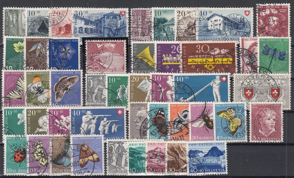 OD21914/ SWITZERLAND – 1948 / 1952 USED SEMI MODERN SELECTION – CV 375 $ - Image 1 of 1