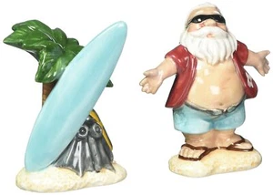 Santa with Surfboard Salt and Pepper Set 3-1/2-Inch - Picture 1 of 2