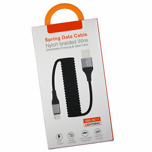Lightning USB Kabel Spiral Ladekabel Datenkabel Apple iPhone 30cm 150cm XSS-SC-1