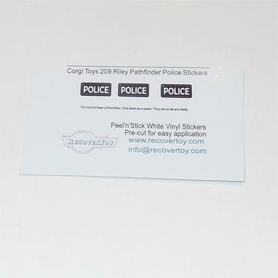 Corgi Toys  209 Riley Pathfinder Police Roofbox Stickers - Image 1 of 4