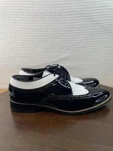 Chaussures habillées homme Stacy Adams Wing Tip Brogue Oxford taille 10D - noir et blanc - Photo 1/12