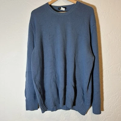 Loro Piana 100% Cashmere Sweater Blue Mens XL Italy Crewneck Minor Flaws - Image 1 of 4