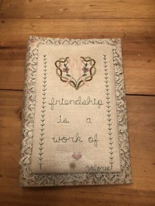 Vintage Photo Album 3x5 40 Pockets Pictures Embroidered Album - Picture 1 of 11