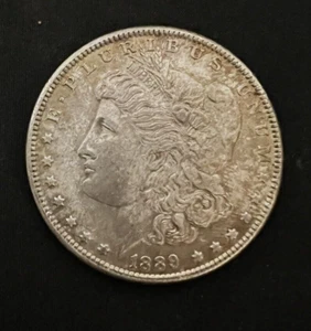 ANTIQUE US 1889 MORGAN SILVER DOLLAR COIN MONEY - Picture 1 of 4