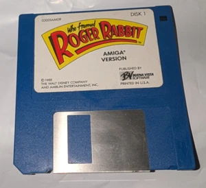 WER GERAHMTES ROGER RABBIT SPIEL AMIGA 3,5" ZOLL DISKETTE Vintage 1988 - Bild 1 von 2