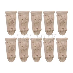 10Pieces Unpainted Solid Wood Carved Corbels Columns 1.97" x 0.67" x 3.94" F45 - Picture 1 of 8