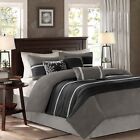 Madison Park Palmer 7 Piece Faux Suede Soft Comforter Set Full Queen King